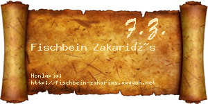 Fischbein Zakariás névjegykártya